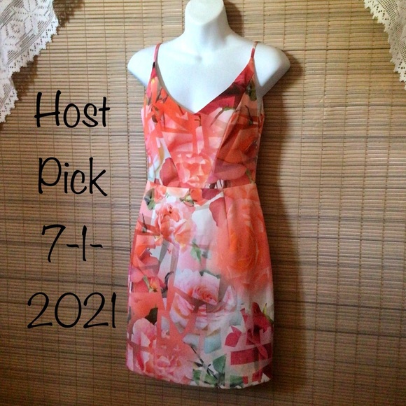 Black Halo NWT floral dress with spaghetti straps - Picture 7 of 16